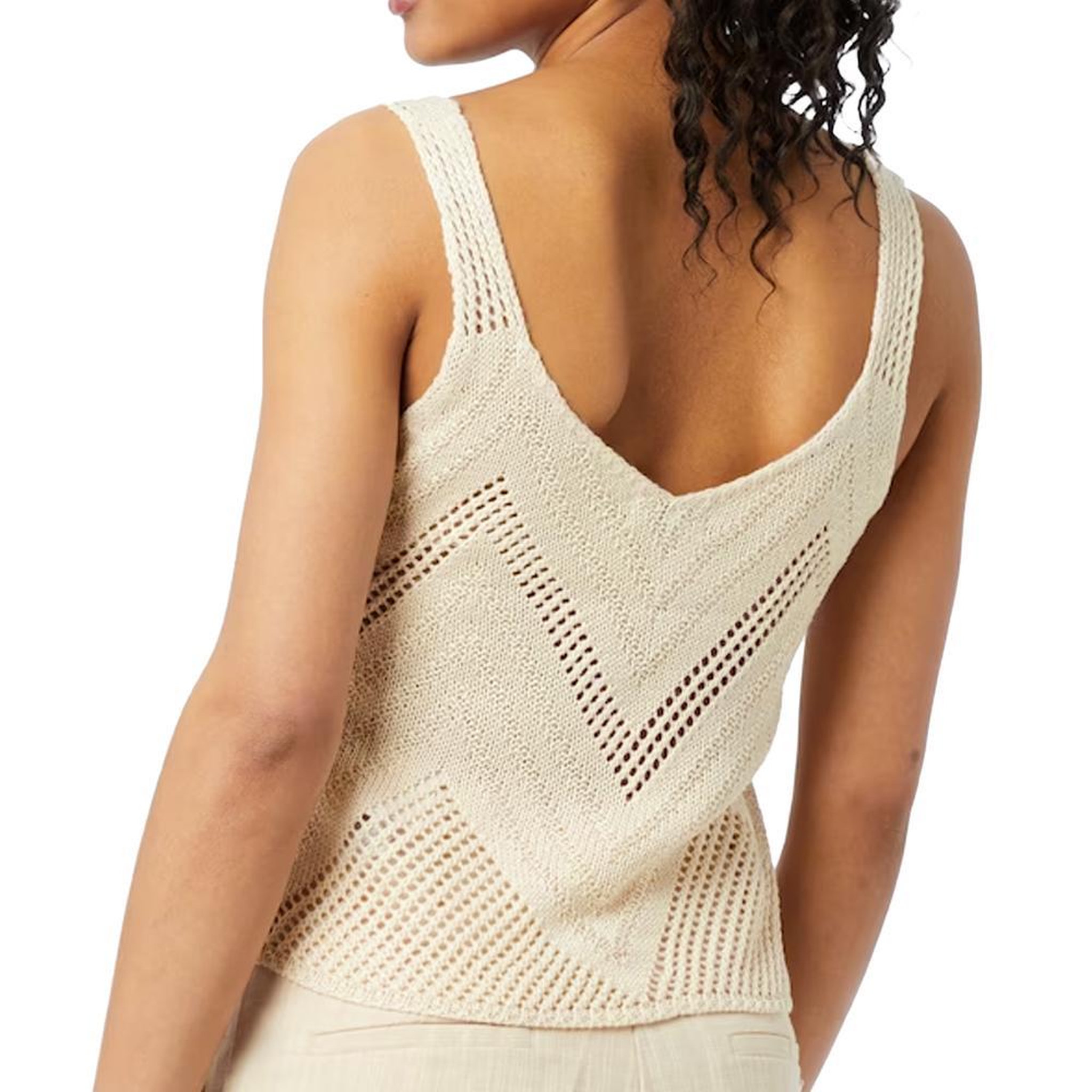 Voir la diapositive 2 : JACQUELINE DE YONG Débardeur Maille Beige Femme JDY Sun