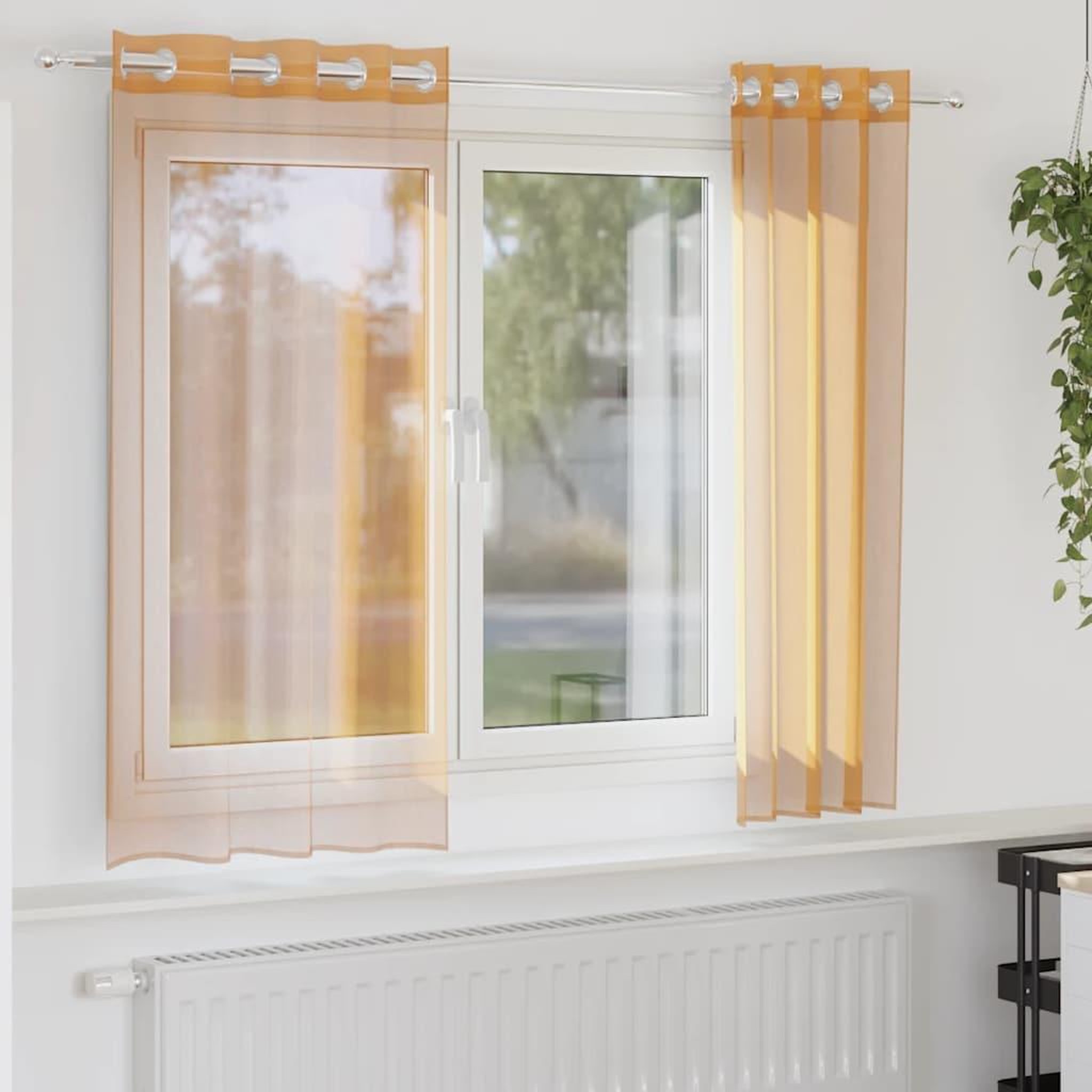 VIDAXL Rideaux en voile avec œillets 2 pcs orange 140x140 cm