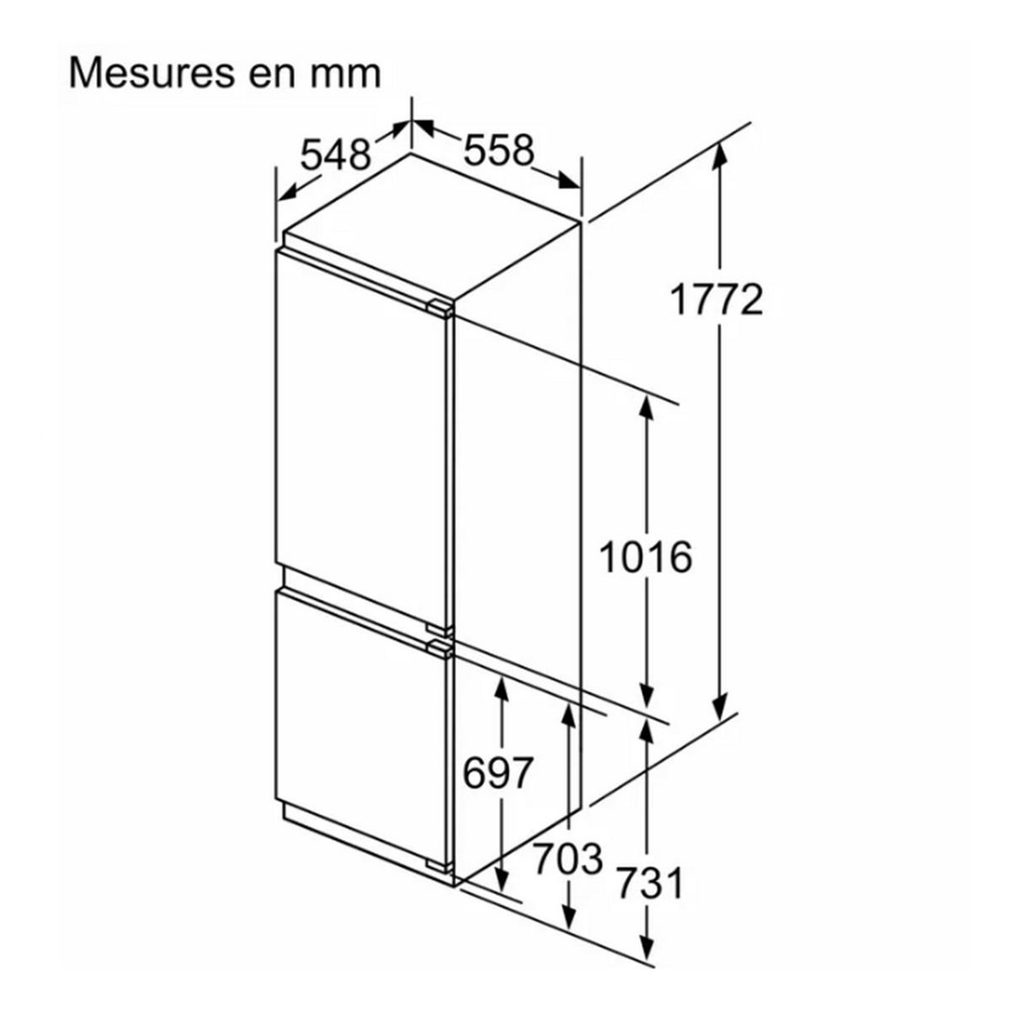 Voir la diapositive 6 : Siemens Réfrigérateur combiné intégrable à pantographe 260l - ki86nsdb0