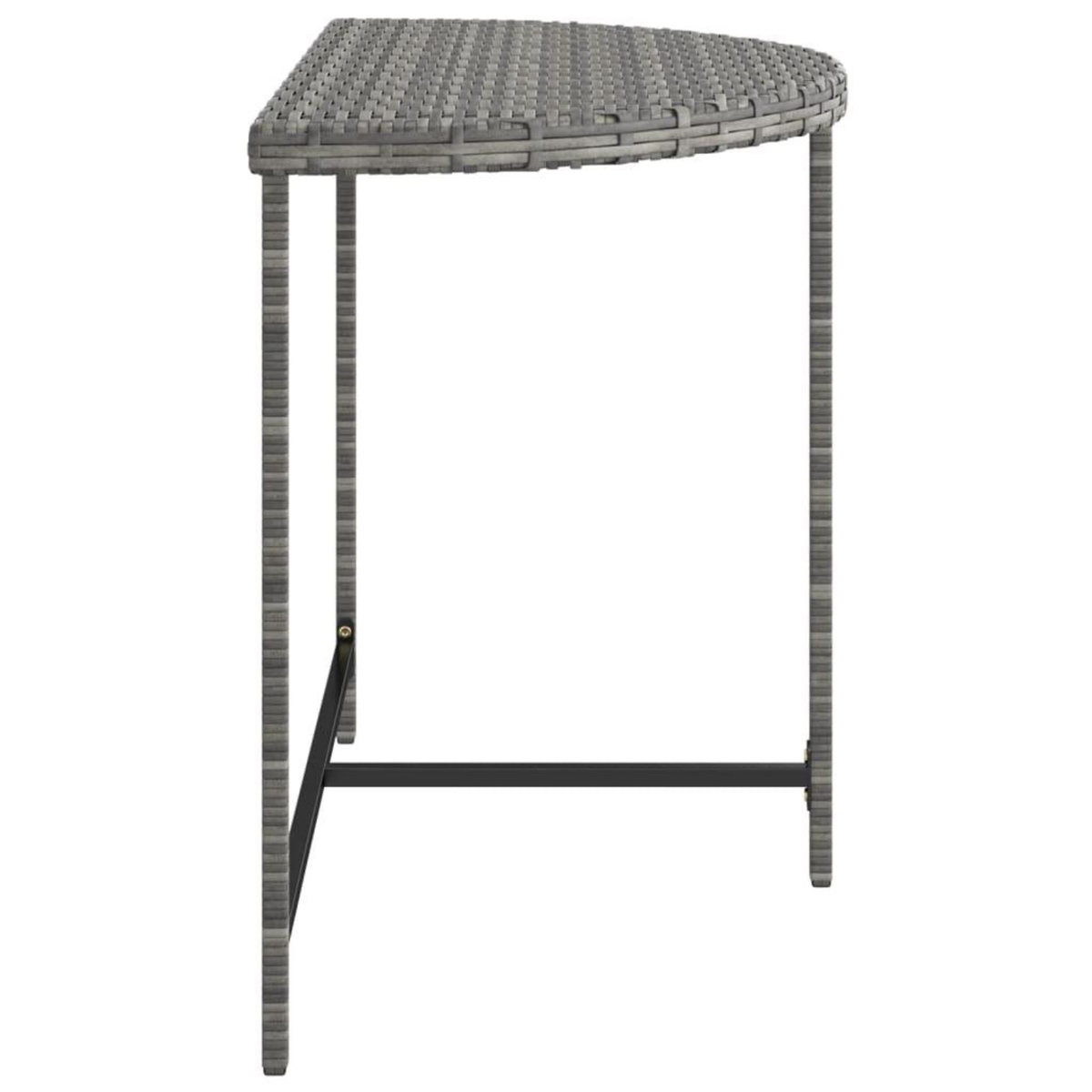 VIDAXL Table de jardin Gris 100x50x75 cm Resine tressee