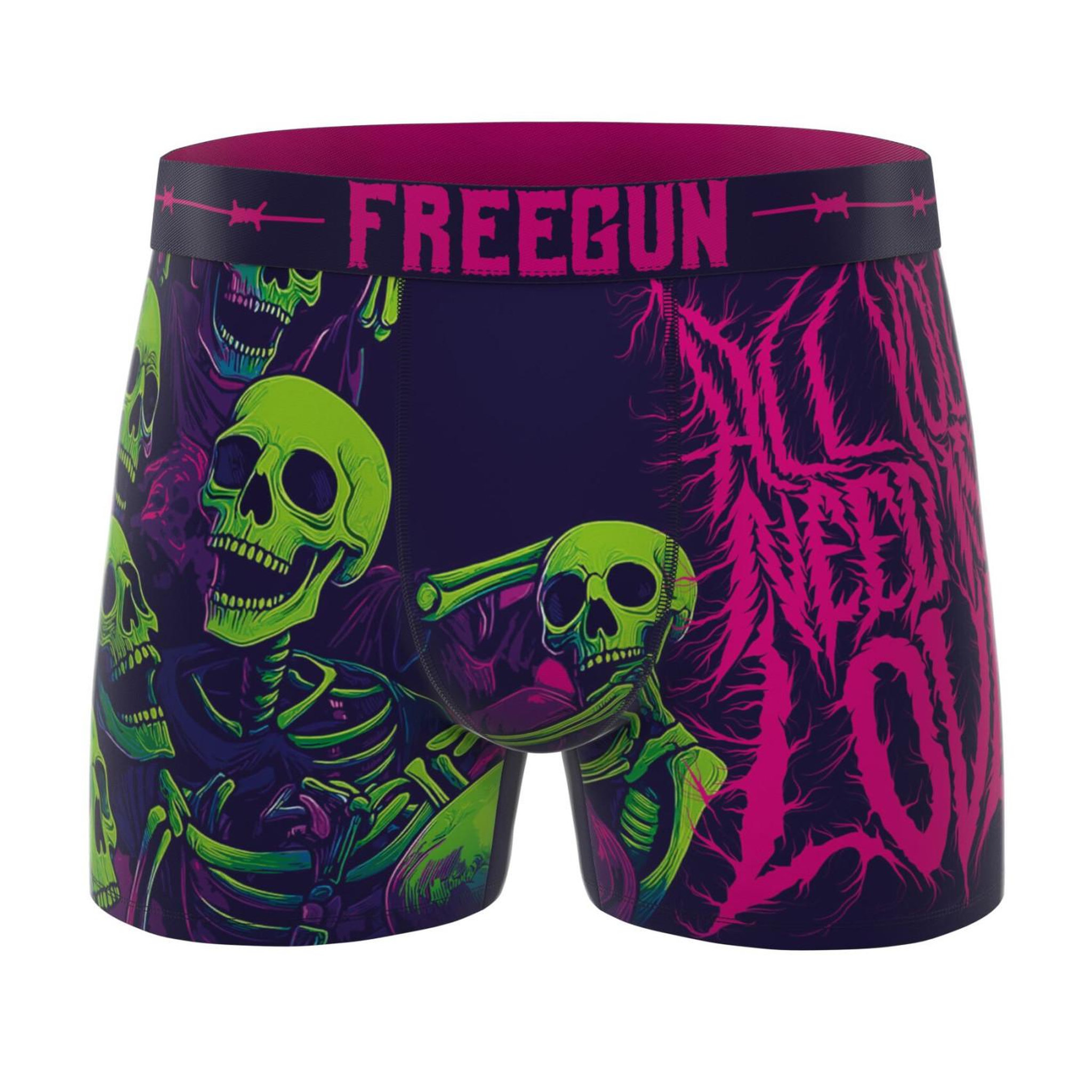 Voir la diapositive 6 : FREEGUN Lot de 4 boxers homme Heavy Rock