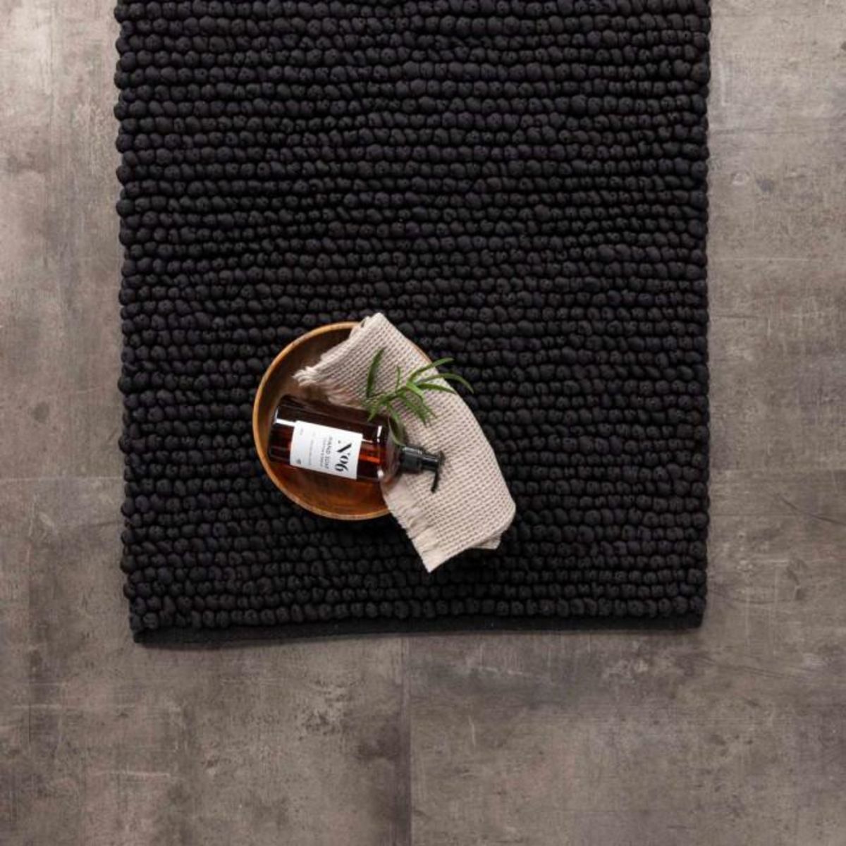 Paris Prix Tapis de Salle de Bain  Wilmer  50x80cm Noir