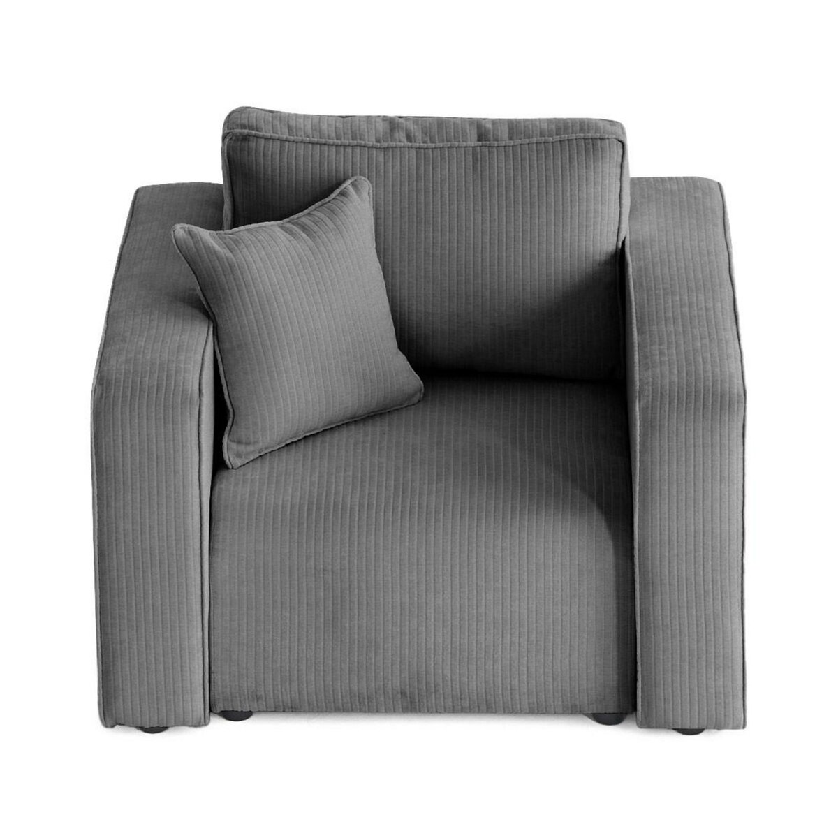 BEST MOBILIER Topaze - fauteuil en velours côtelé plat