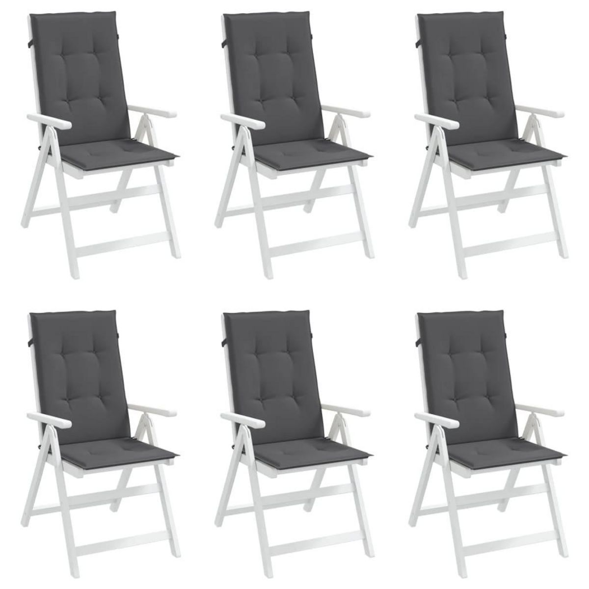 VIDAXL Coussins de chaise de jardin a dossier haut lot de 6 anthracite