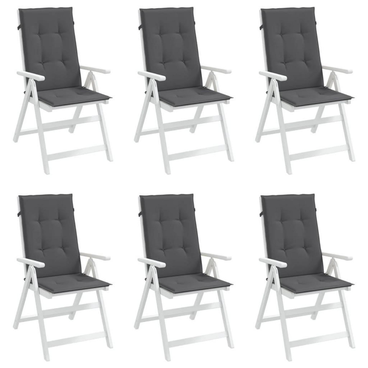 VIDAXL Coussins de chaise de jardin a dossier haut lot de 6 anthracite