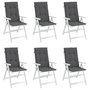 Voir la diapositive 4 : VIDAXL Coussins de chaise de jardin a dossier haut lot de 6 anthracite
