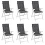 Voir la diapositive 4 : VIDAXL Coussins de chaise de jardin a dossier haut lot de 6 anthracite