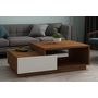 Voir la diapositive 2 : CONCEPT USINE Table basse en bois foncé et tiroirs blanc MONTREAL