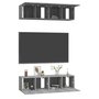 Voir la diapositive 3 : VIDAXL Meubles TV muraux 4pcs Sonoma gris 60x30x30cm Bois d'ingenierie
