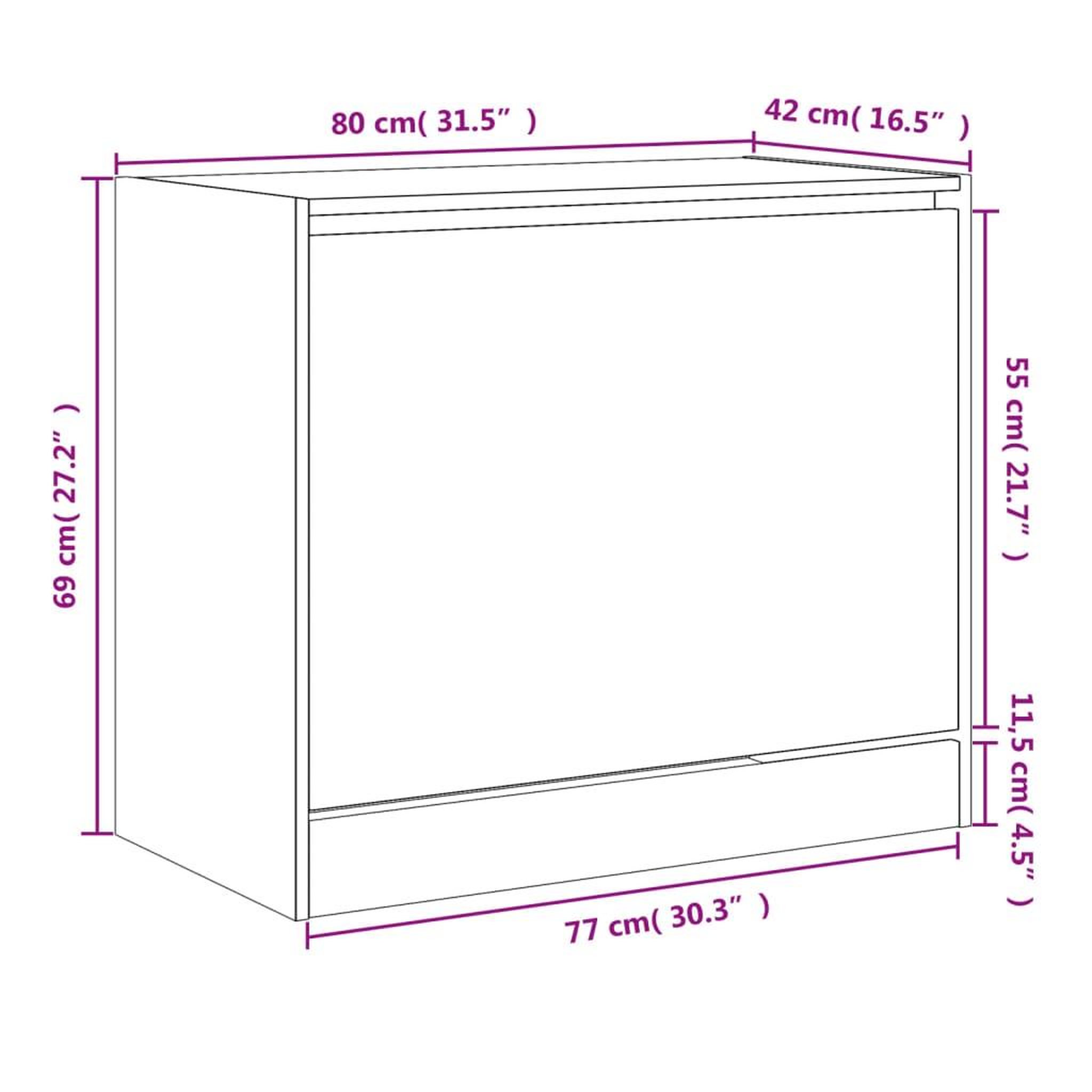 Voir la diapositive 6 : VIDAXL Armoire a chaussures chene sonoma 80x42x69 cm bois d'ingenierie