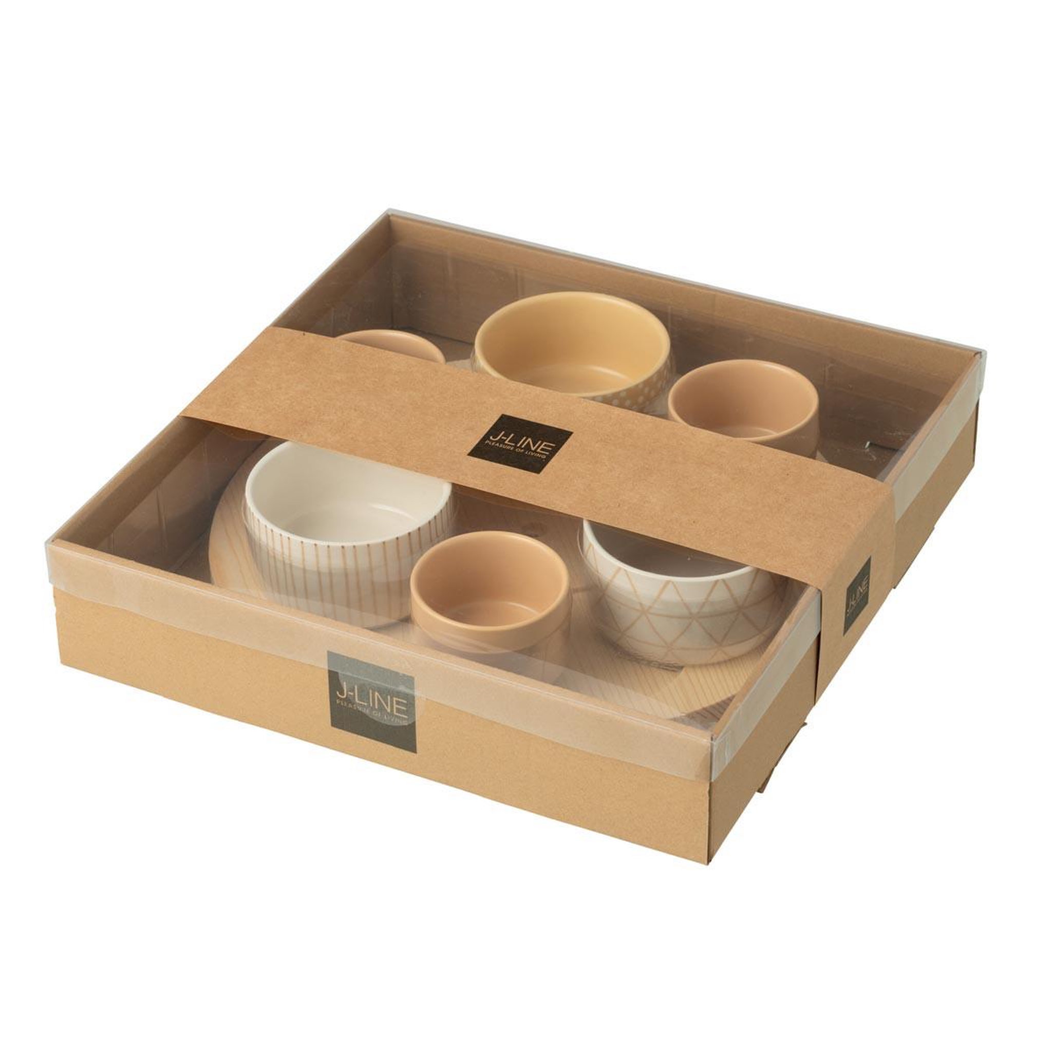 Voir la diapositive 3 : J-LINE Service Apéritif 7 Pièces  Avery  29cm Crème & Blanc