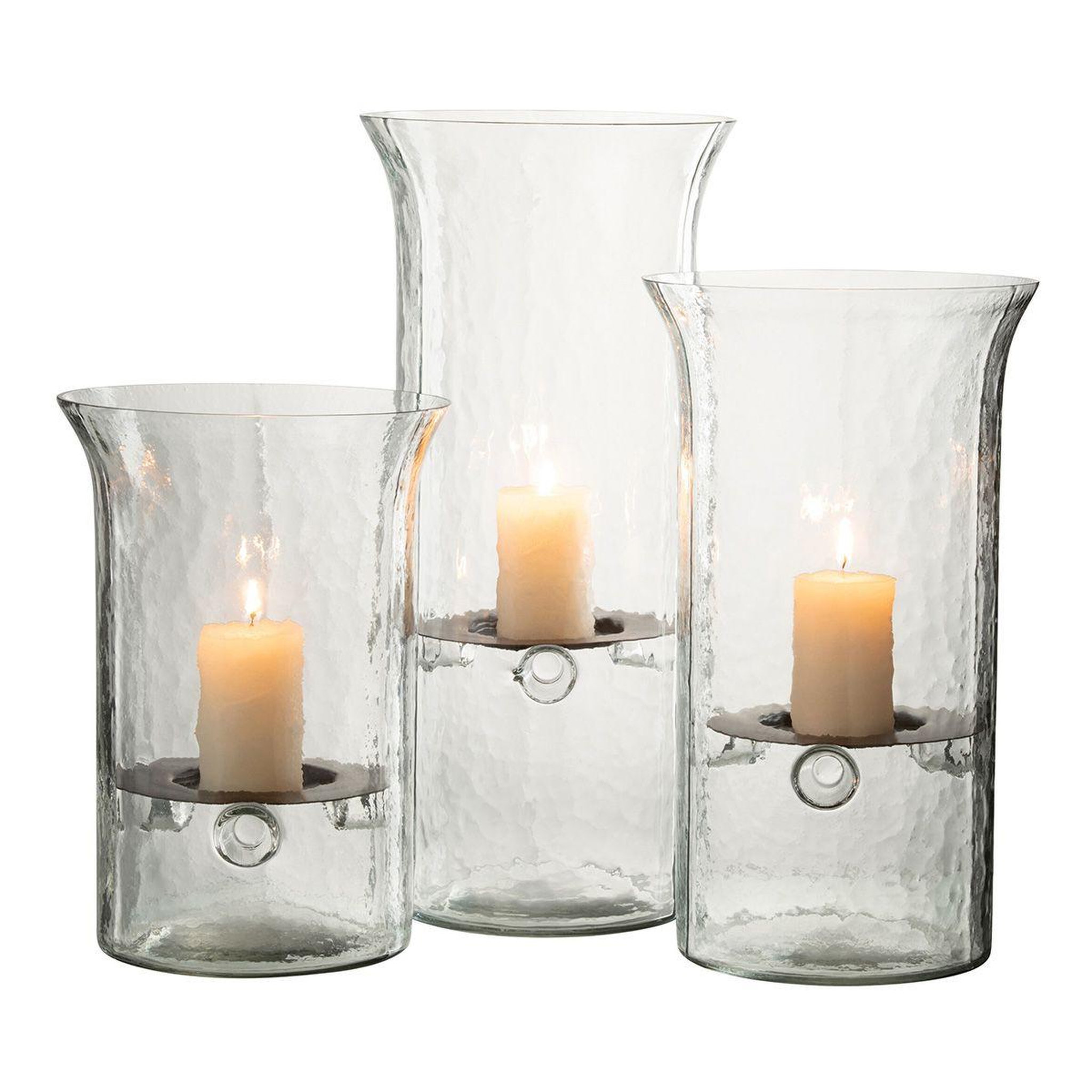 Voir la diapositive 5 : J-LINE Bougeoir en verre  flou  32cm transparent
