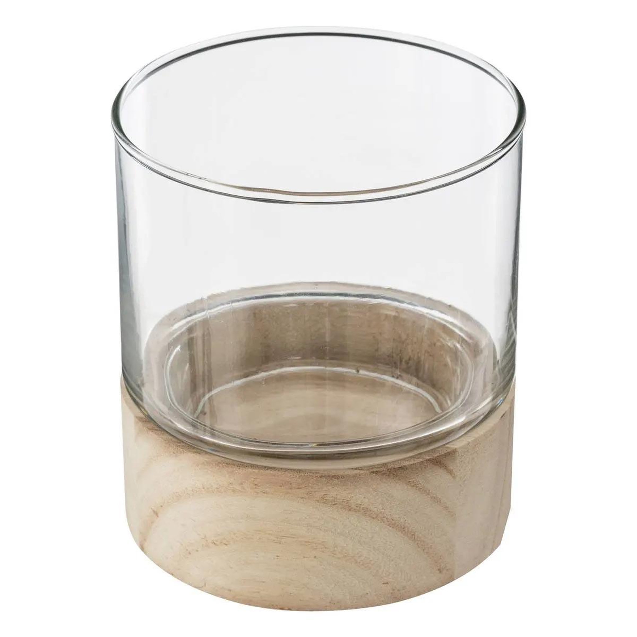 Voir la diapositive 2 : ATMOSPHERA Lot de 3 photophores en verre  eté  20cm transparent