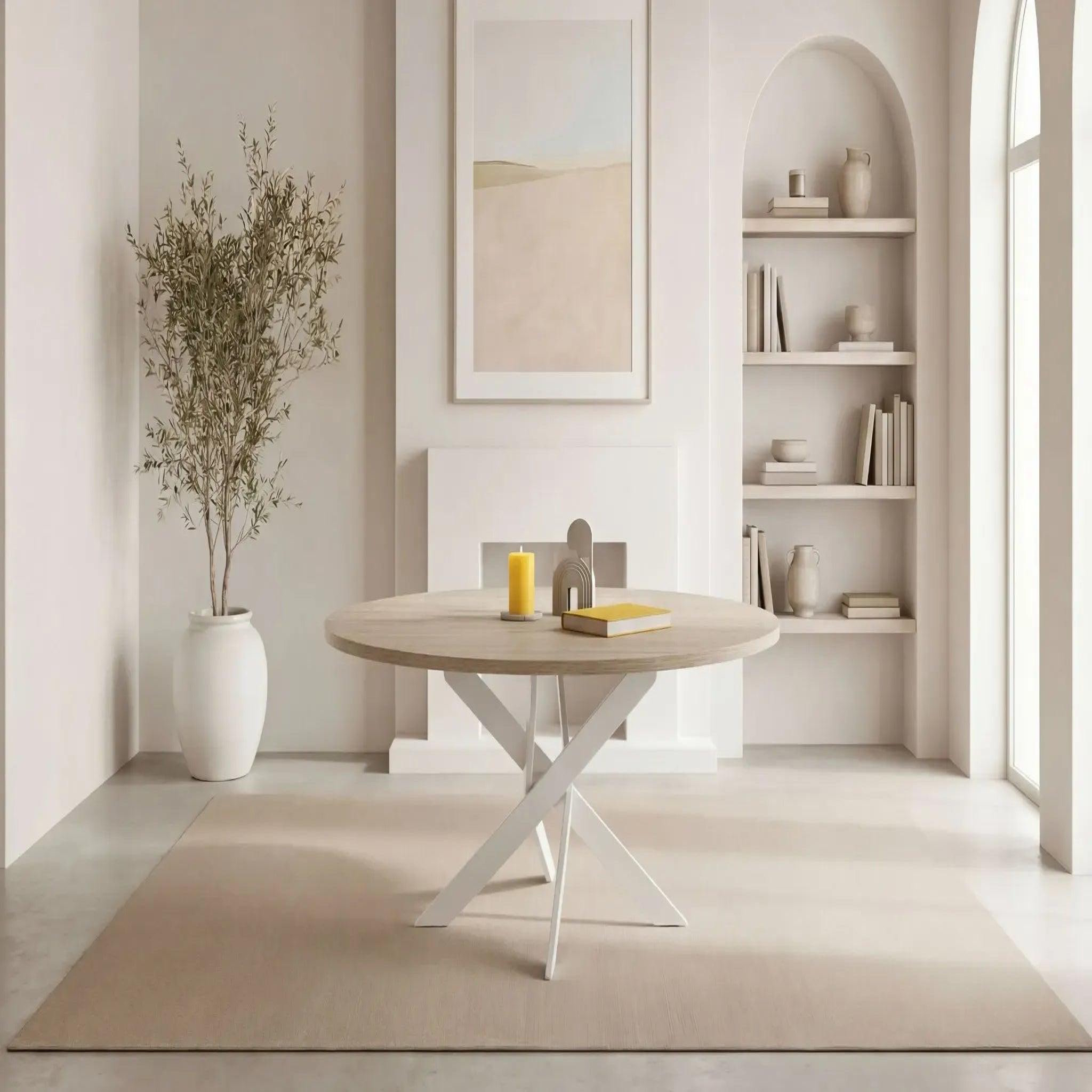 Voir la diapositive 2 : CASANOVA PARIS Minoa - table à manger ronde 120cmpieds en métal