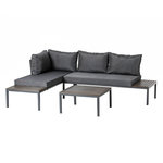 CONCEPT USINE Salon de jardin 3-4 places avec table basse gris foncé MAJURO