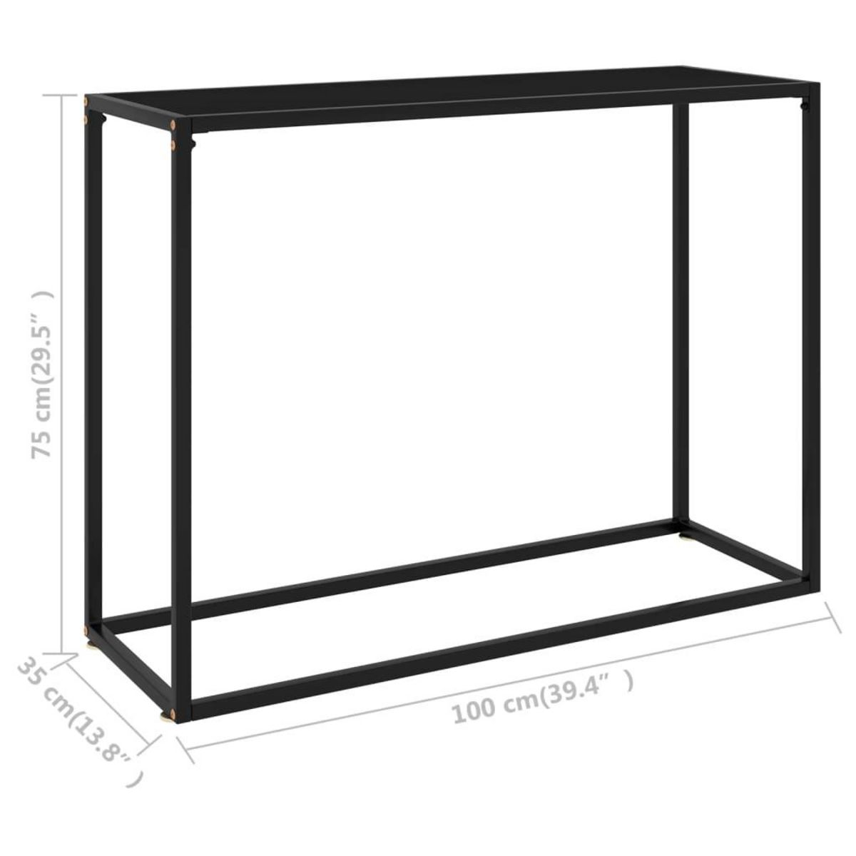 VIDAXL Table console Noir 100x35x75 cm Verre trempe