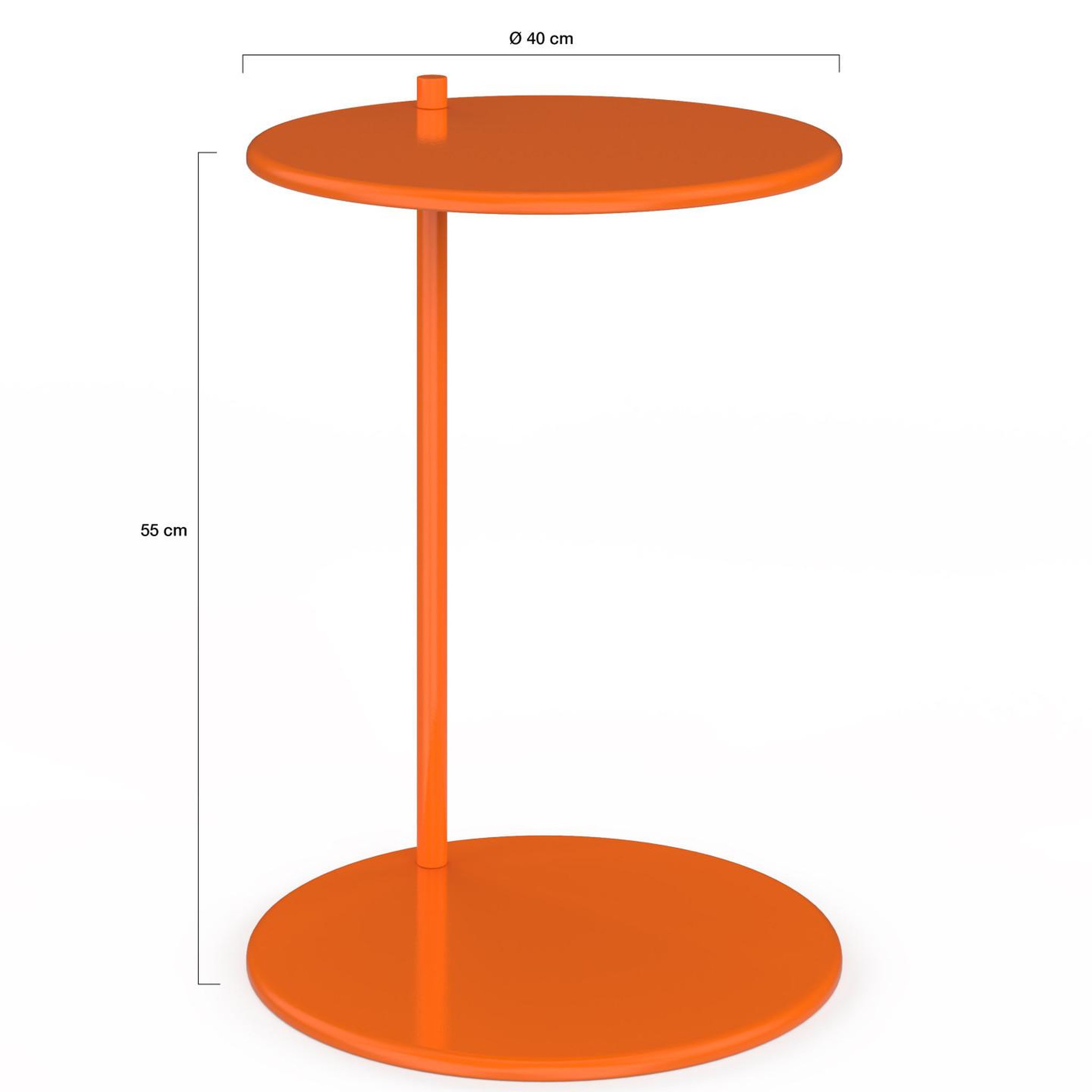 Voir la diapositive 4 : ID MARKET Lot de 2 tables d'appoint rondes, bouts de canapé, tables de chevet leontine 40 cm métal orange
