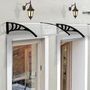 Voir la diapositive 2 : OUTSUNNY Auvent marquise de porte design voûté arrondi dim. 100L x 80l x 23H cm polycarbonate plastique noir