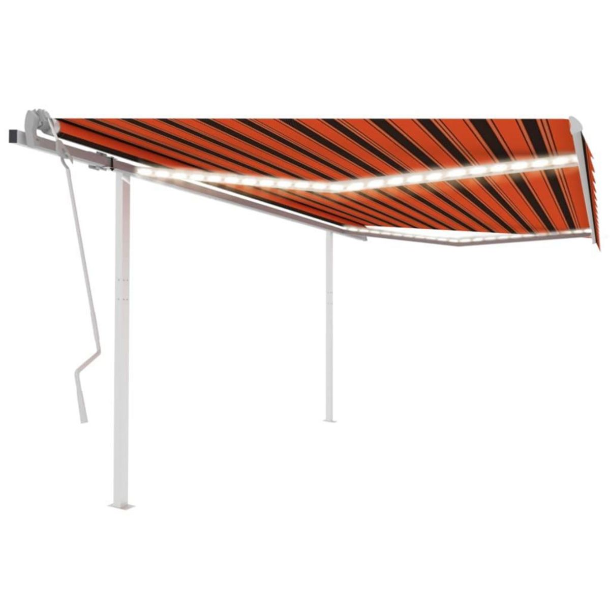 VIDAXL Auvent manuel retractable avec LED 4,5x3 m Orange et marron