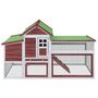 Voir la diapositive 3 : VIDAXL Poulailler moka 186,5x58,5x113 cm bois massif de pin