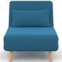 Voir la diapositive 4 : ID MARKET Fauteuil convertible ROMEO lit d'appoint 1 place 80x190 cm tissu bleu canard