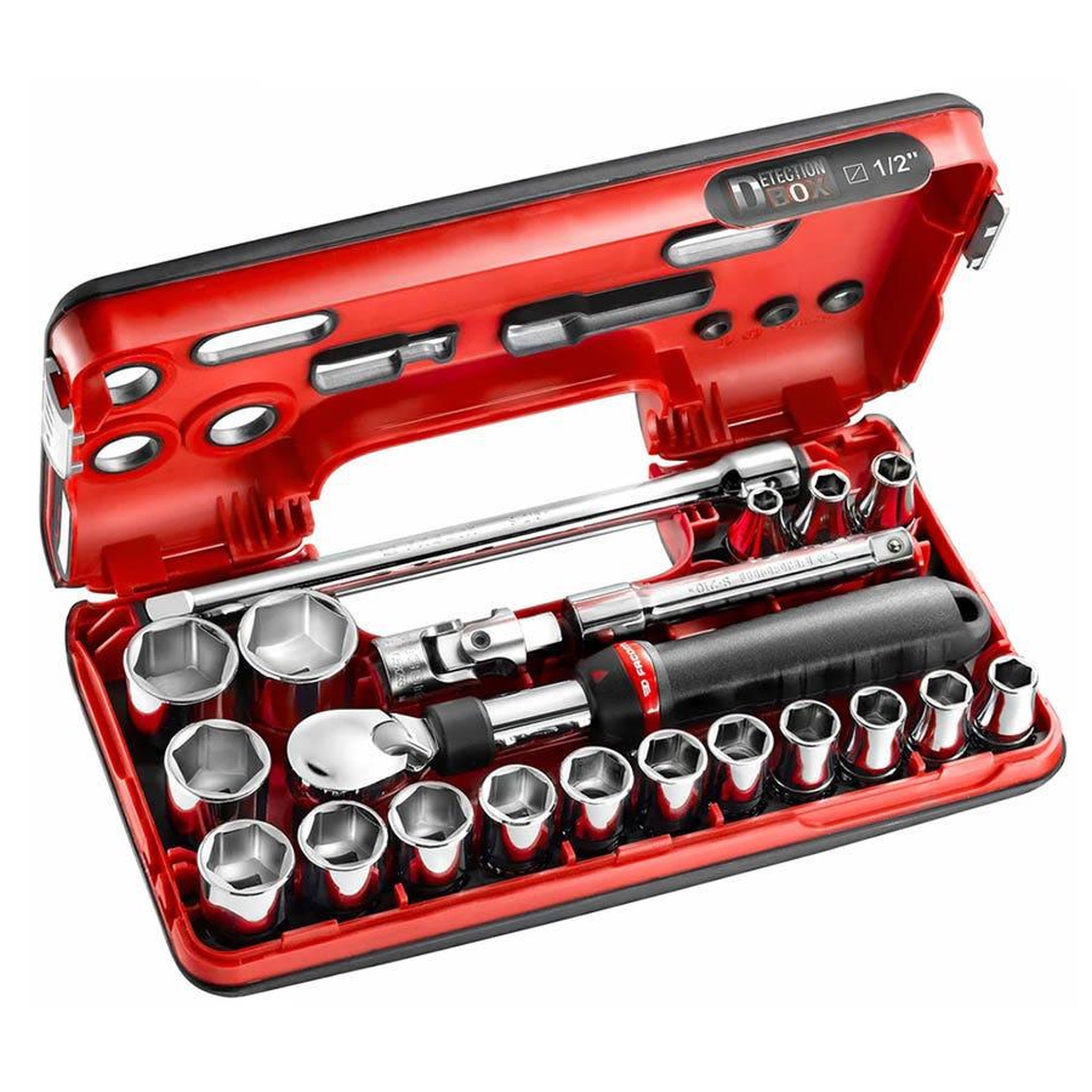 FACOM Coffret cliquet extensible 1/2” detection box métrique - 6 pans (coffret de 21 pieces)