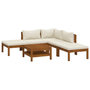 Voir la diapositive 2 : VIDAXL Salon de jardin 6 pcs avec coussin creme Bois d'acacia solide