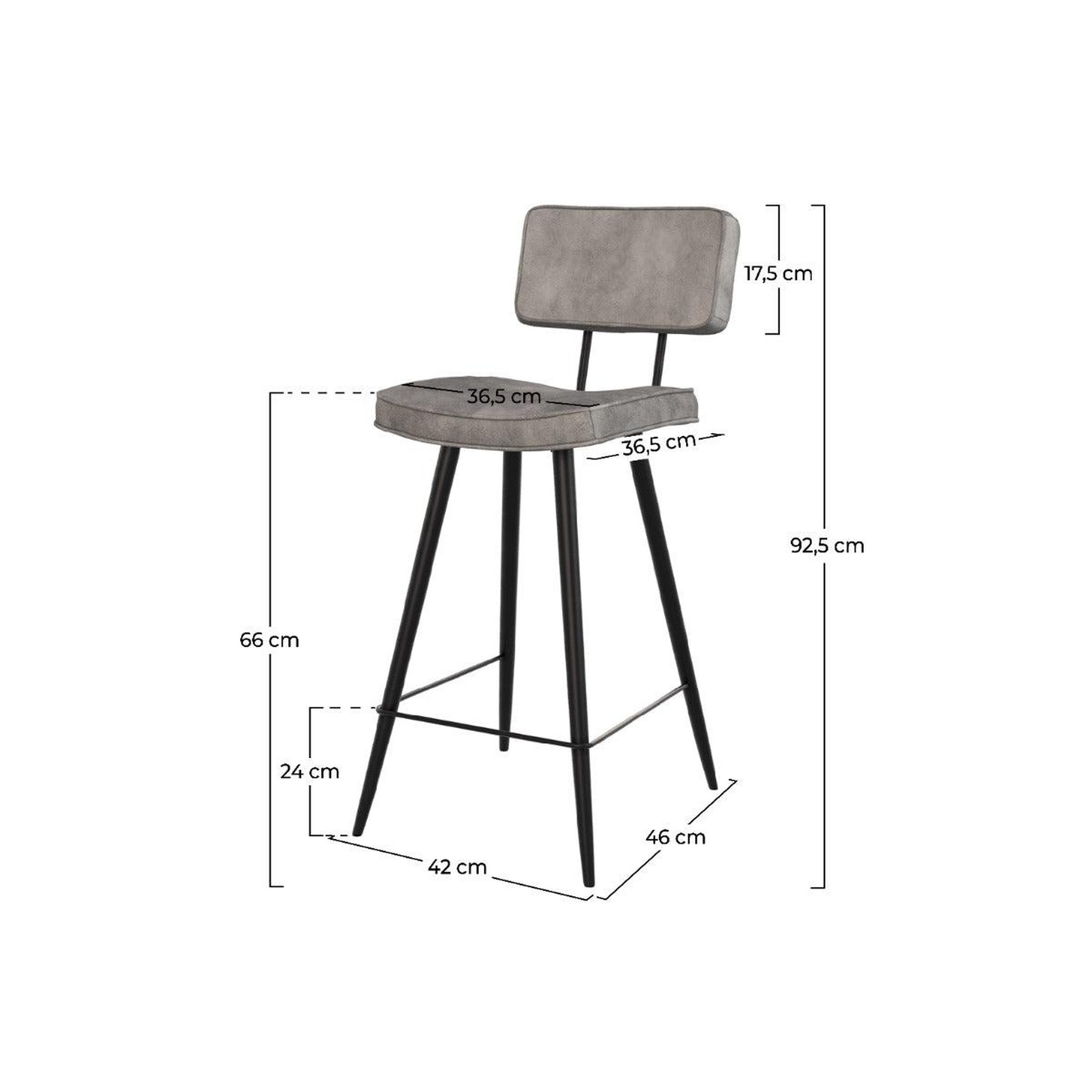 Voir la diapositive 4 : MAISON PAVANE Lot de 2 chaises pour îlot central 66 cm en cuir synthétique gris-texas