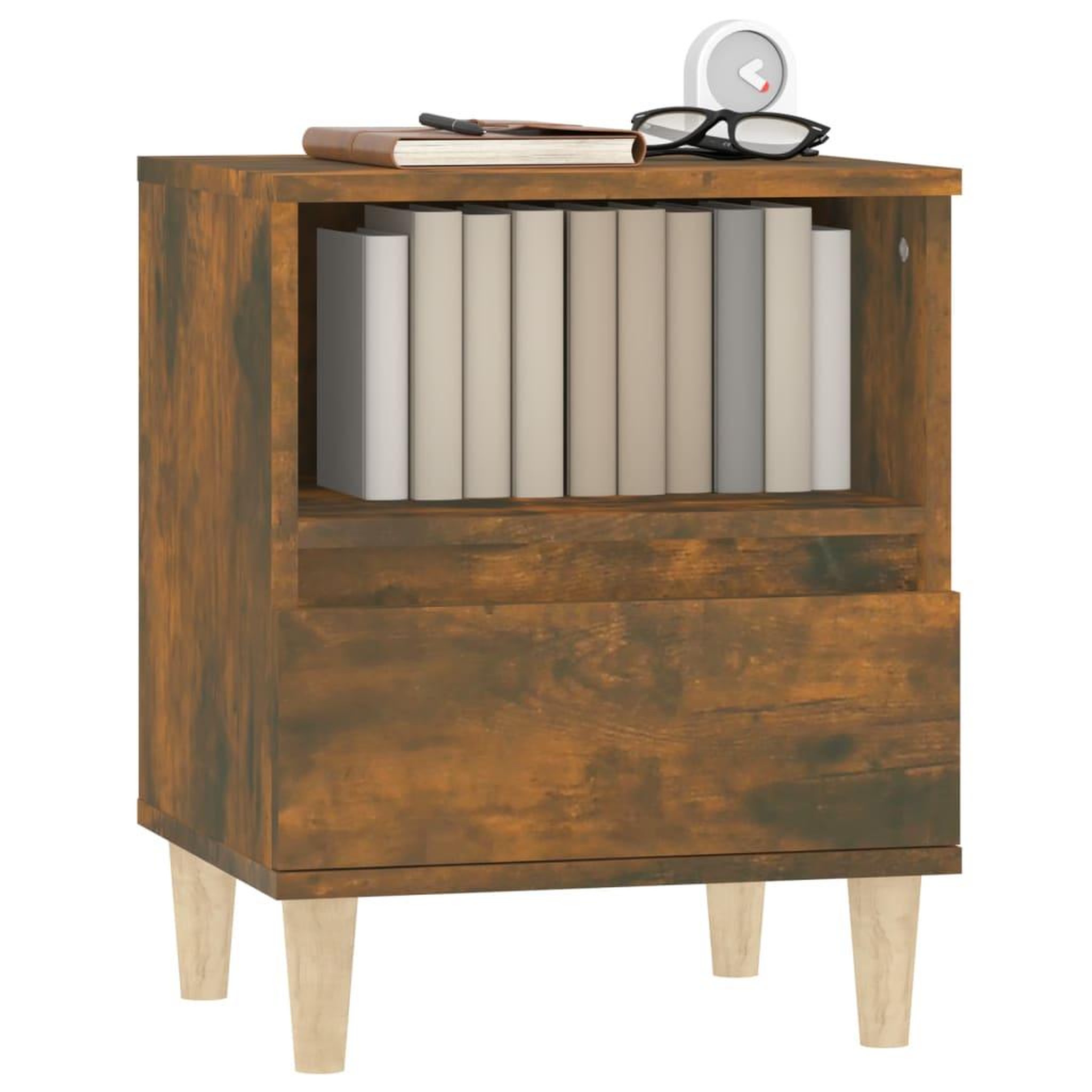 Voir la diapositive 4 : VIDAXL Tables de chevet 2 pcs Chene fume 40x35x50 cm