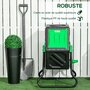 Voir la diapositive 5 : OUTSUNNY Composteur de jardin 65L - bac à compost pour déchets - rotatif 360° - acier PP noir vert