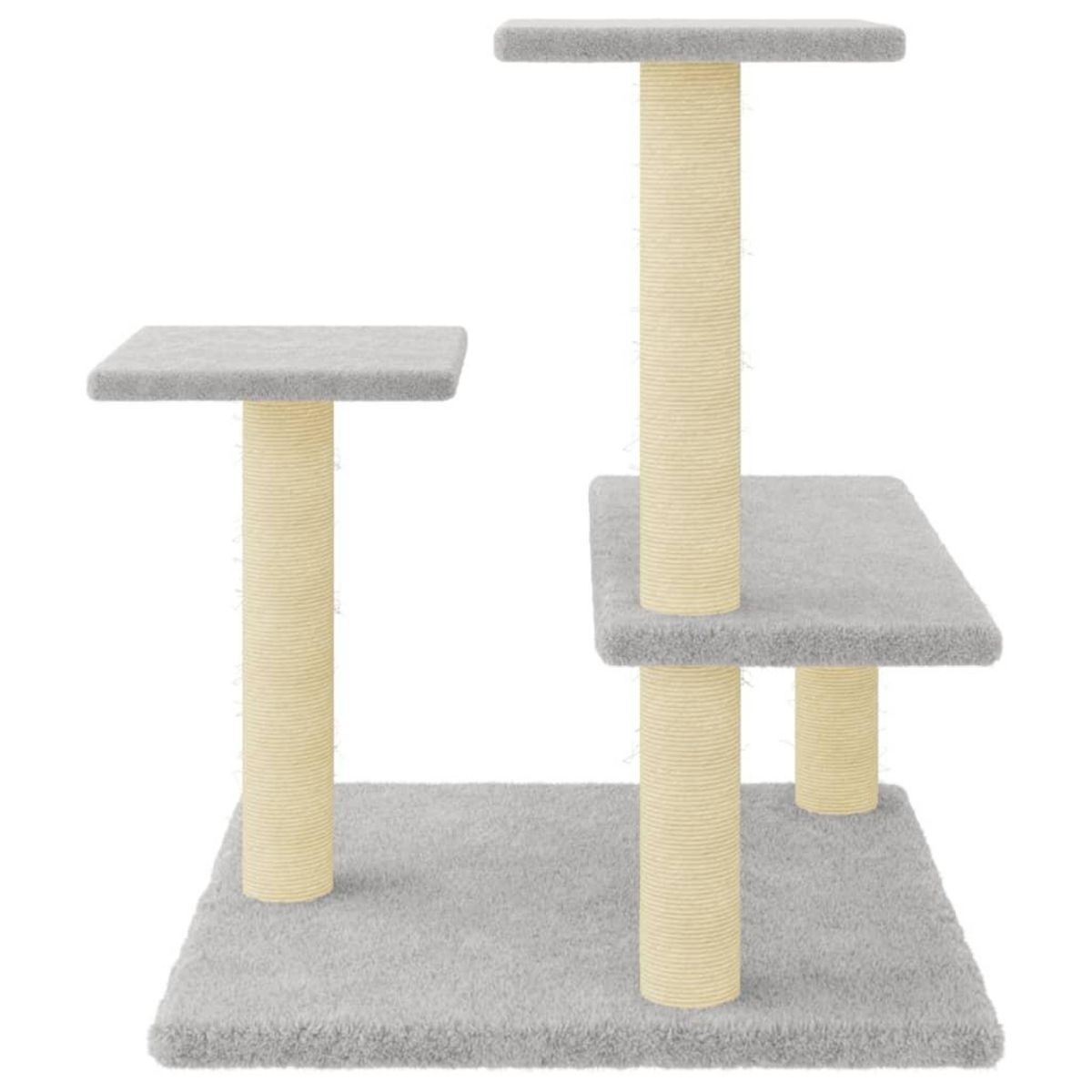 VIDAXL Arbre a chat avec griffoirs en sisal gris clair 61 cm