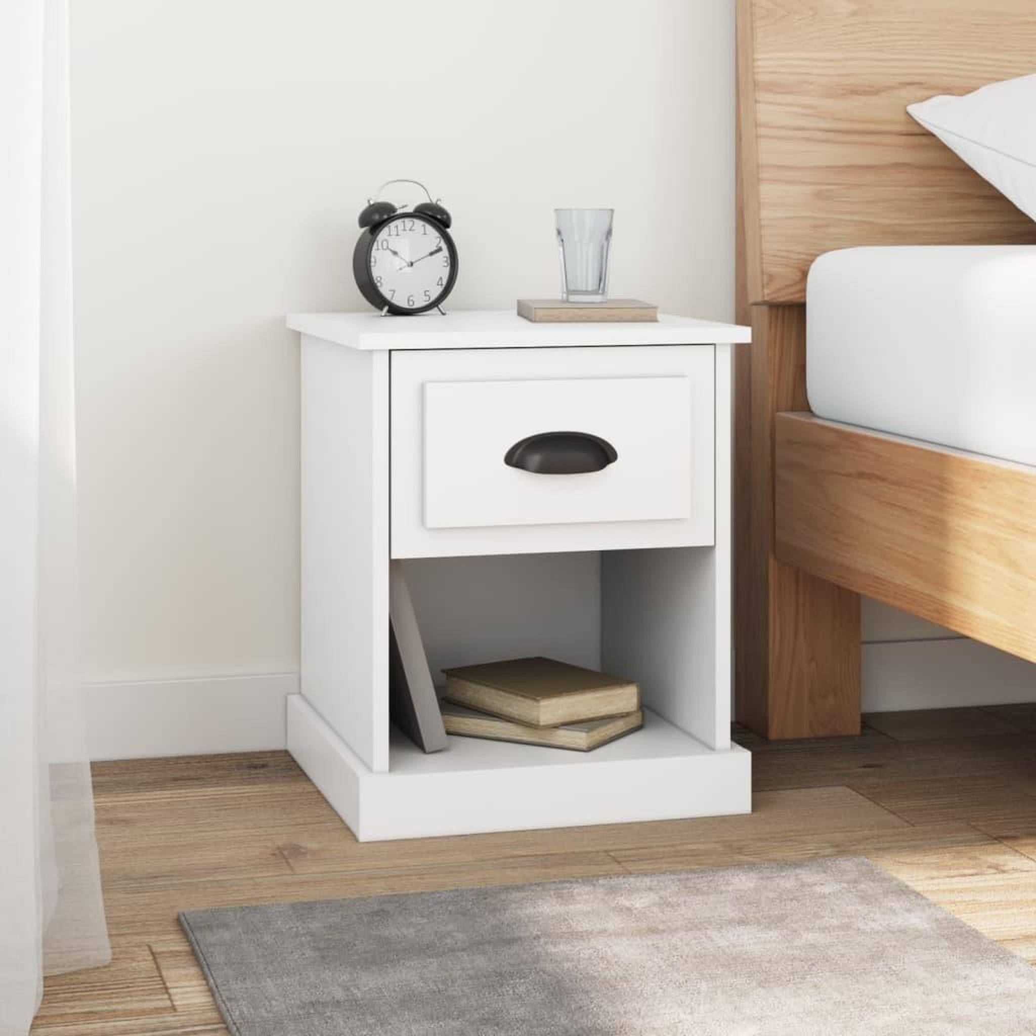 Voir la diapositive 1 : VIDAXL Tables de chevet 2 pcs blanc 39x39x47,5 cm bois d'ingenierie