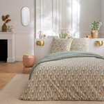 FUTURE HOME Parure de lit 2 personnes floral charme rayé. Coloris disponibles : Multicolore