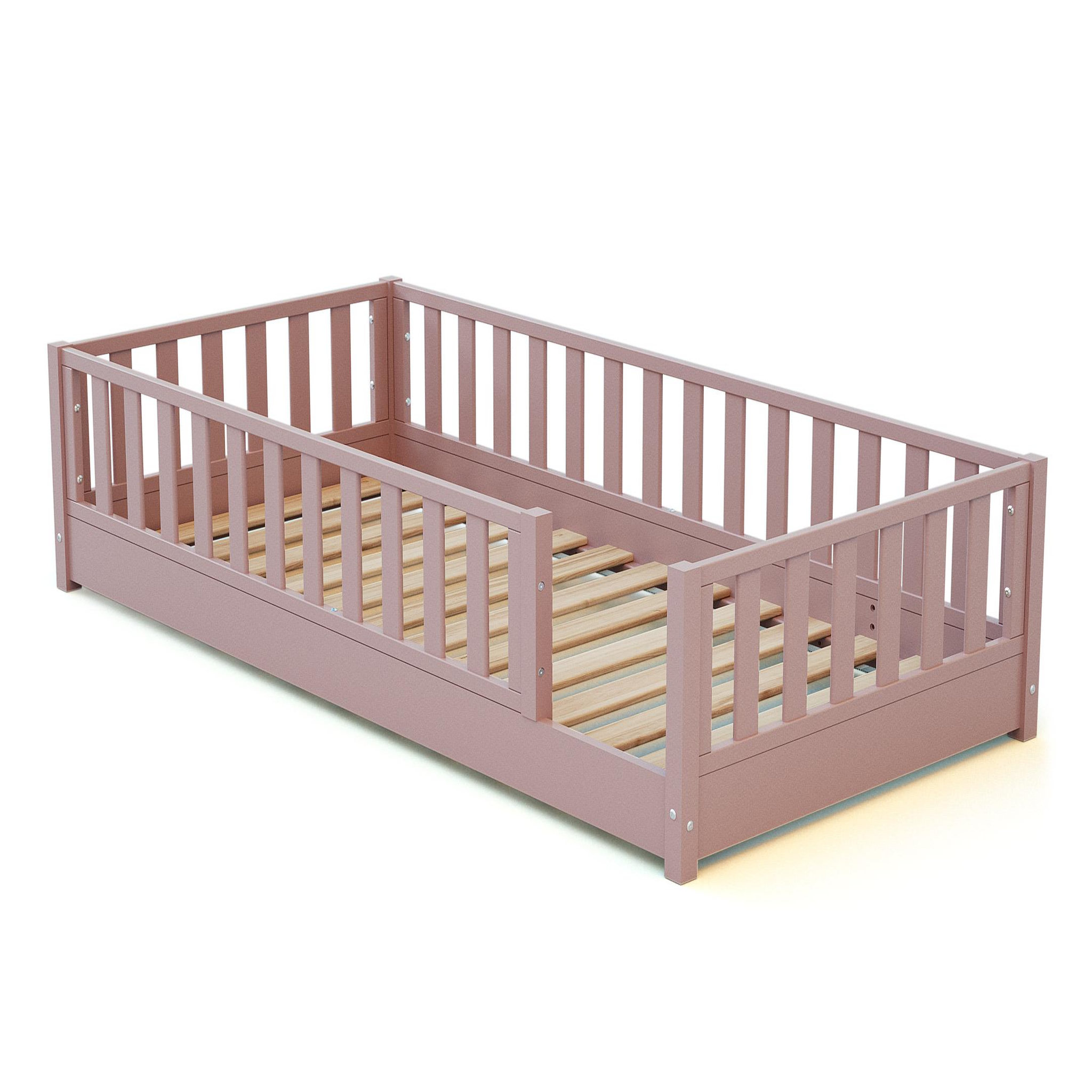 Voir la diapositive 1 : JURABABY Lit au sol enfant en bois SONHO - 90x190