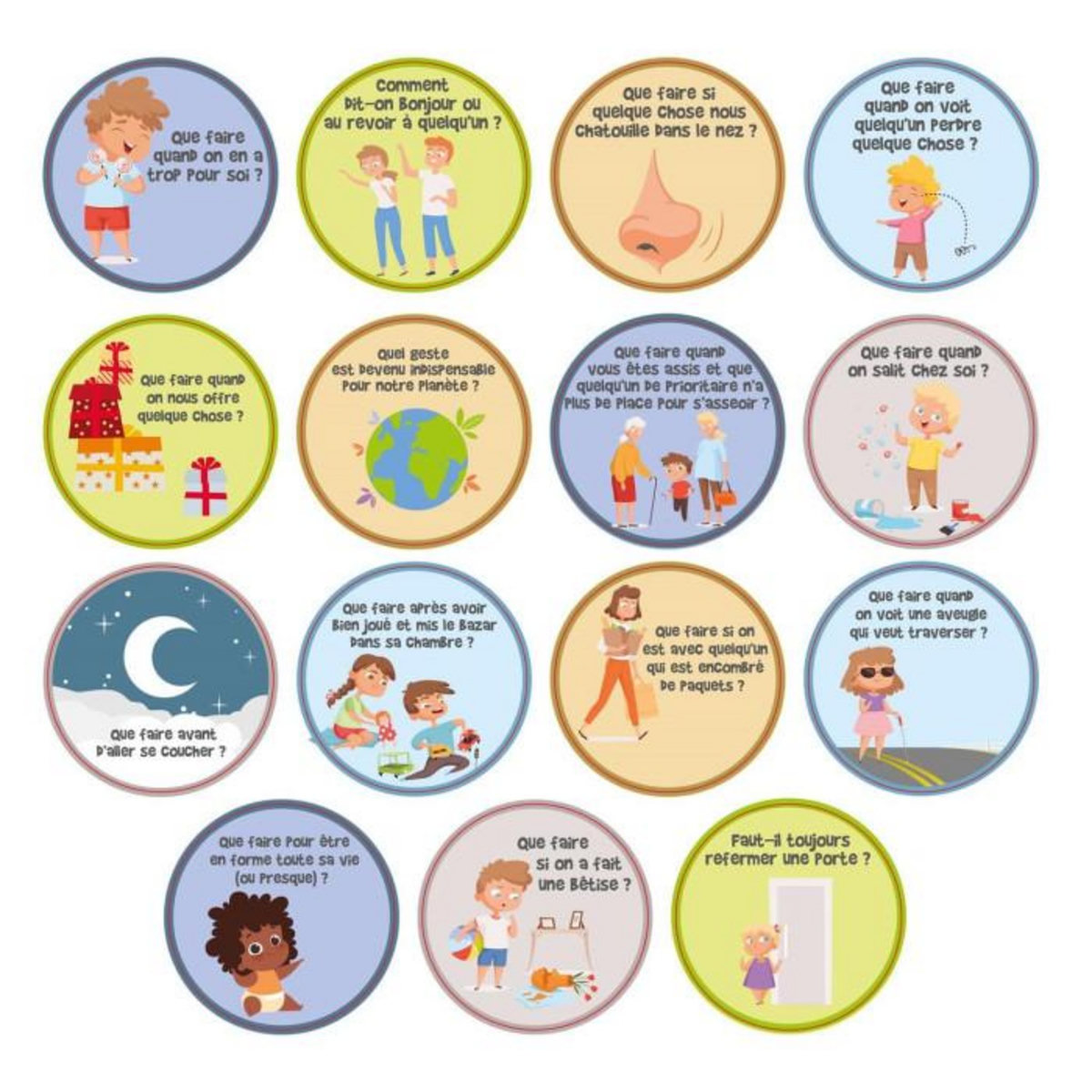 Paris Prix Jeu 30 Cartes Enfant  Manières  18cm Multicolore