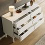 Voir la diapositive 2 : MERAX Commode 6 tiroir(s) 0 niche(s) coloris blanc largeur 120 cm mdf