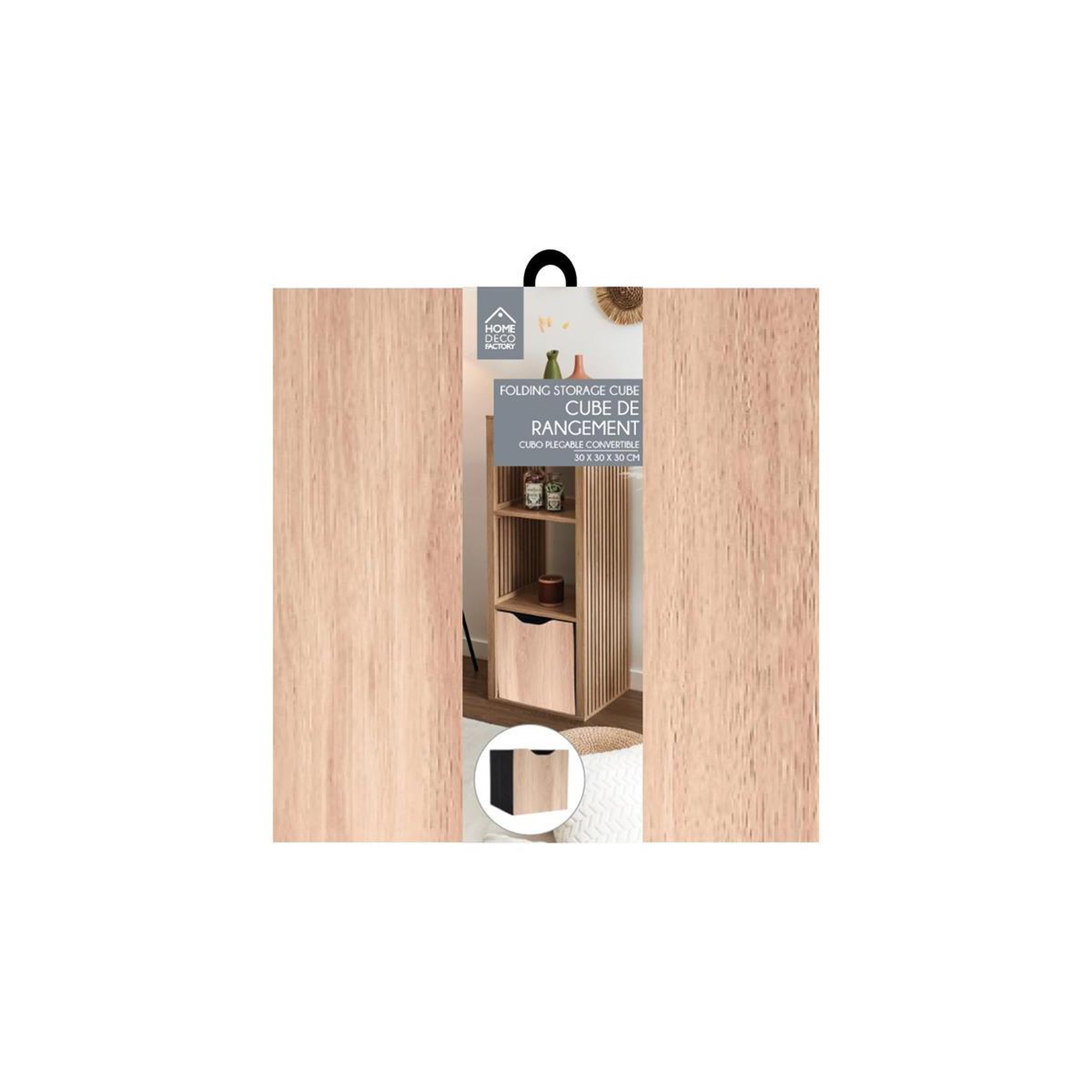 Voir la diapositive 5 : The Home Deco Factory Boîte de rangement effet bois  pietra  30cm beige