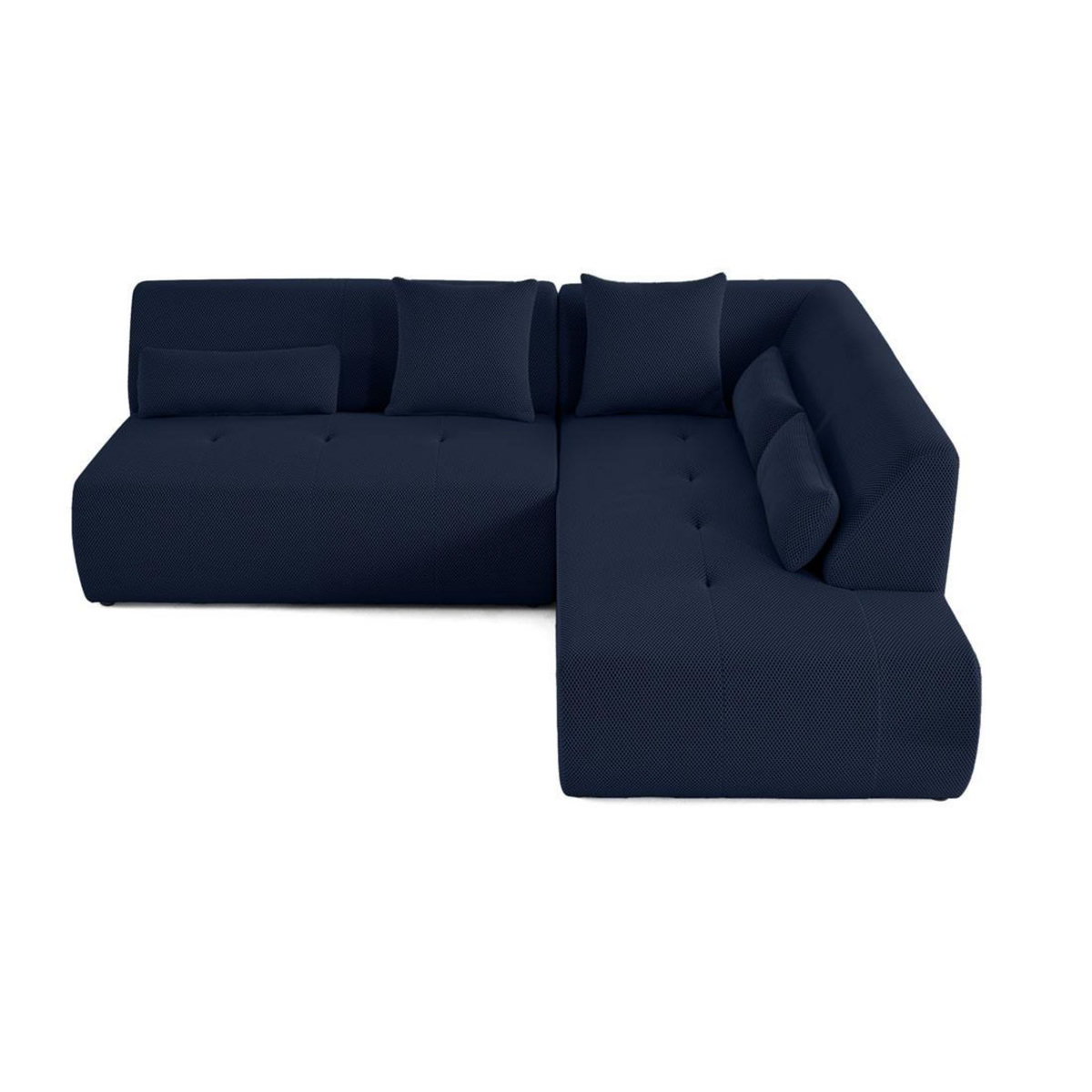 LISA DESIGN Onyx - canapé modulable d'angle droit 5 places - en tissu mailles 3d