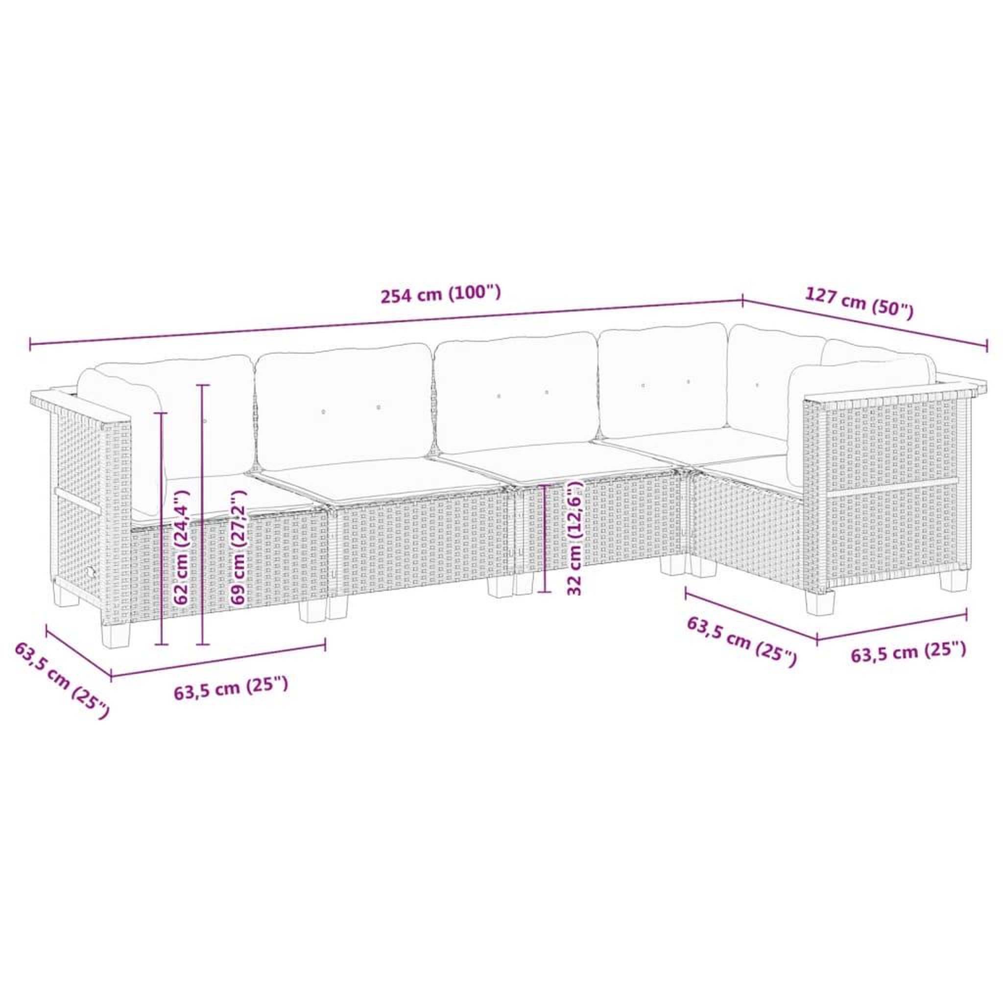 Voir la diapositive 6 : VIDAXL Salon de jardin 5 pcs avec coussins noir resine tressee