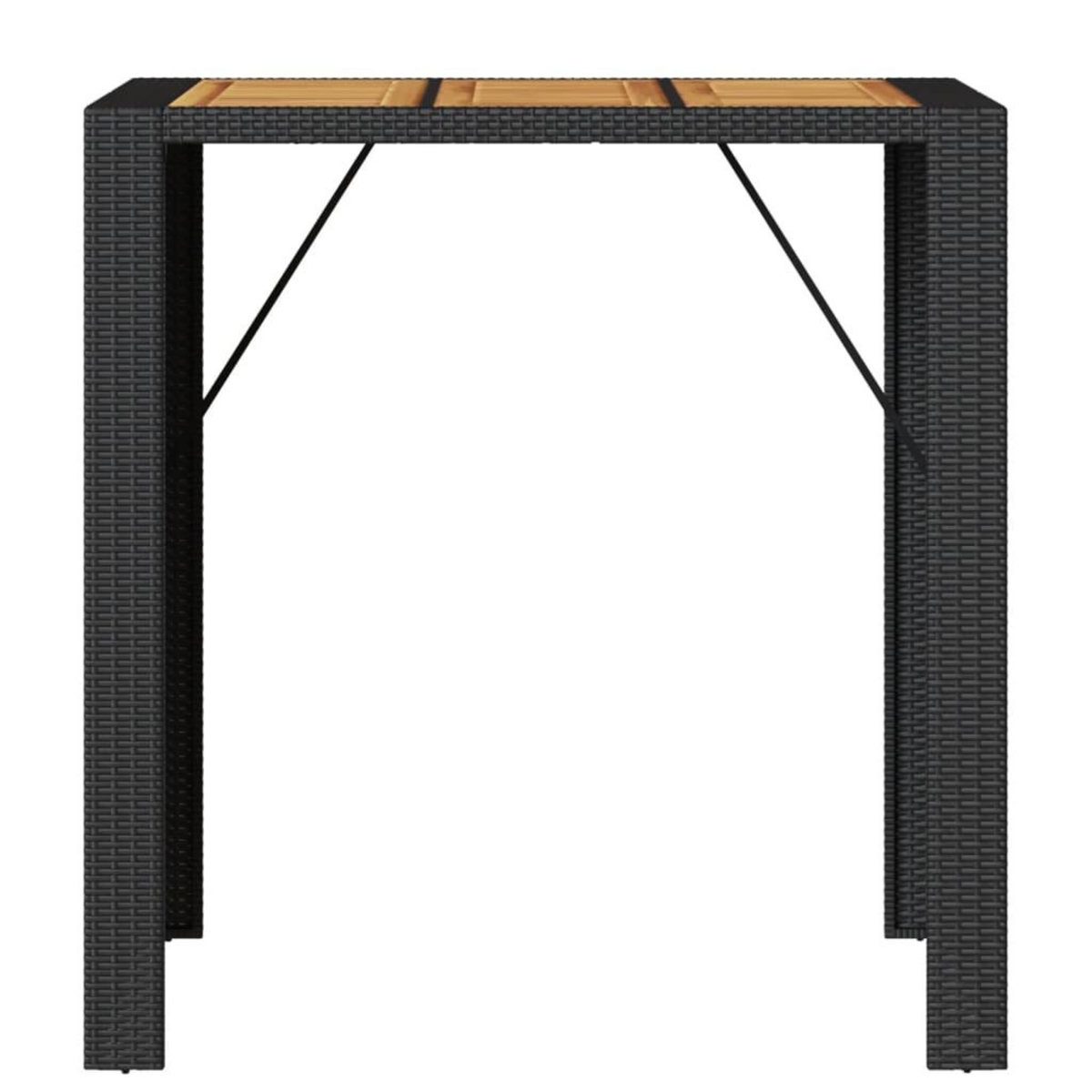 VIDAXL Table de bar de jardin et dessus en bois acacia resine tressee