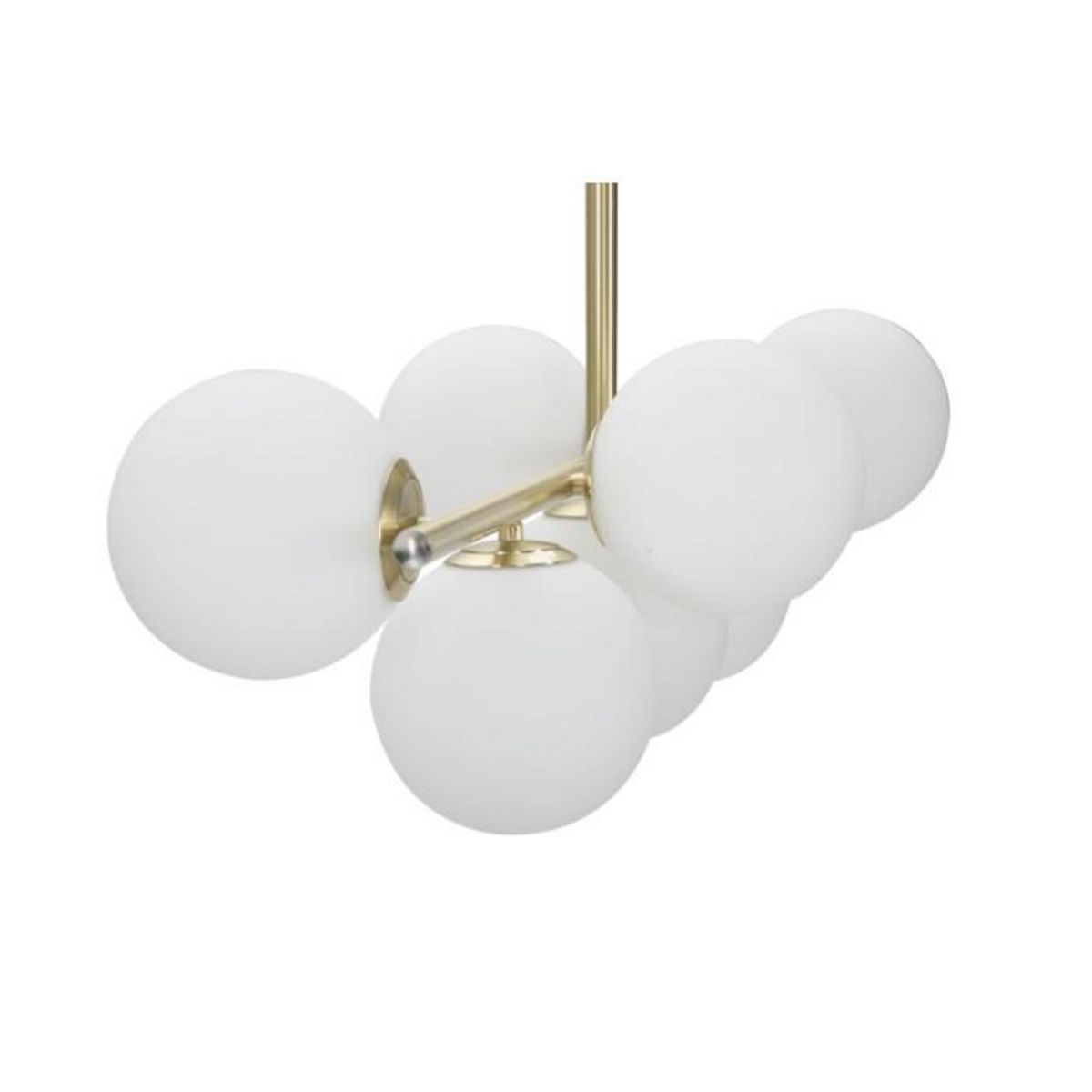 Paris Prix Lampe Suspension 7 Sphères  Glamy Luci  81cm Blanc & Or