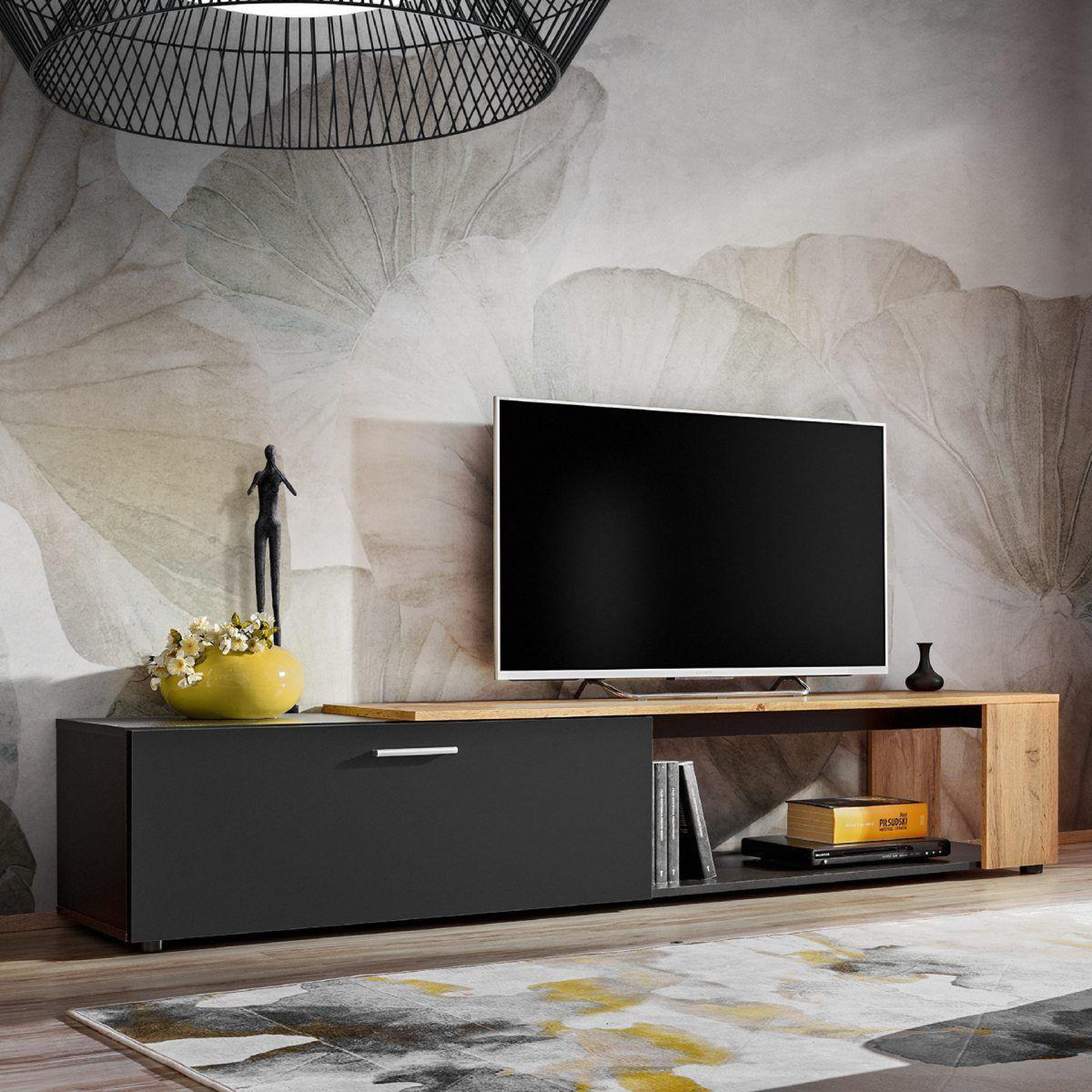 Paris Prix Meuble tv design  rtv maze ii  200cm noir & naturel
