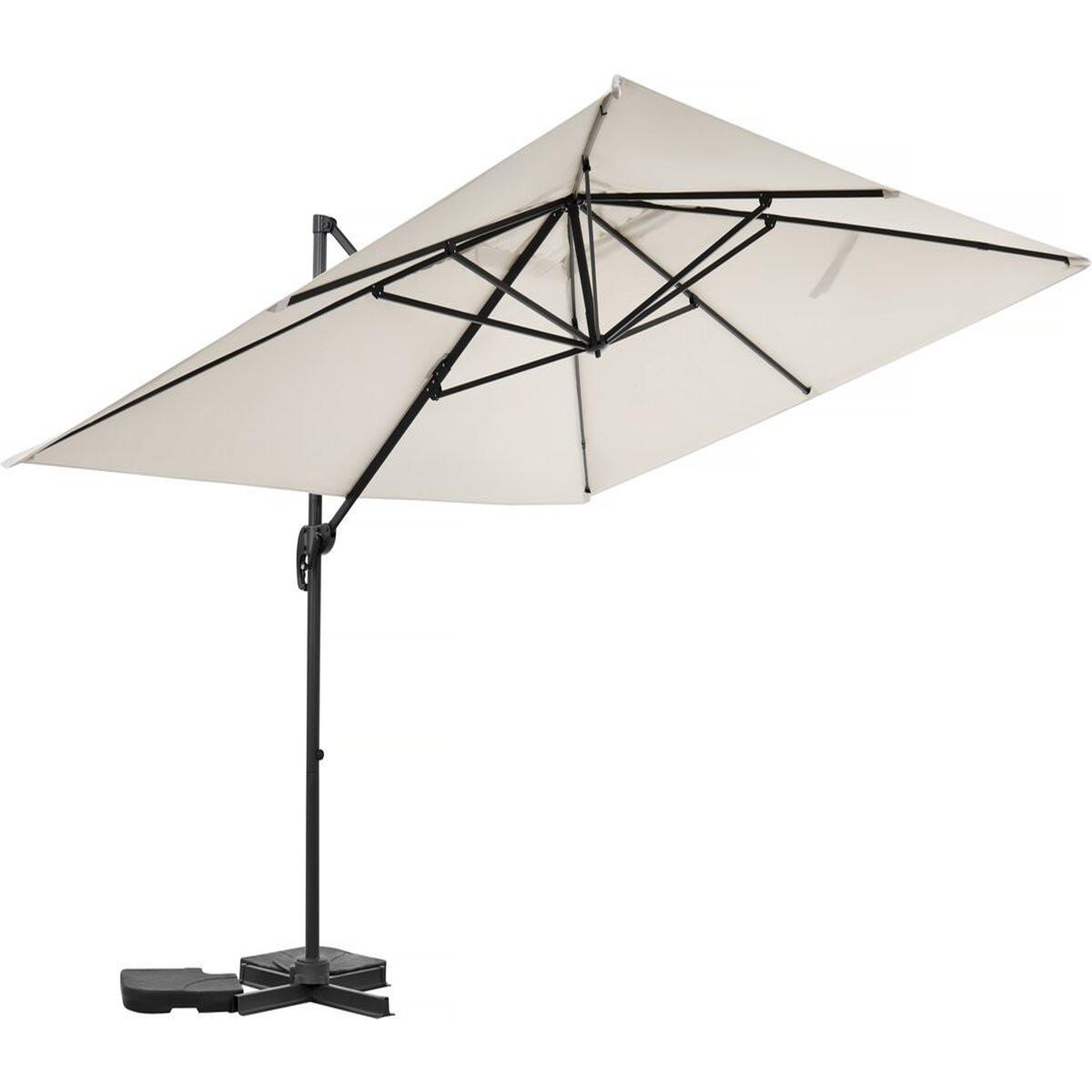 Habitat et Jardin Parasol jardin déporté en aluminium  sky 4  - 3 x 4 m - ecru