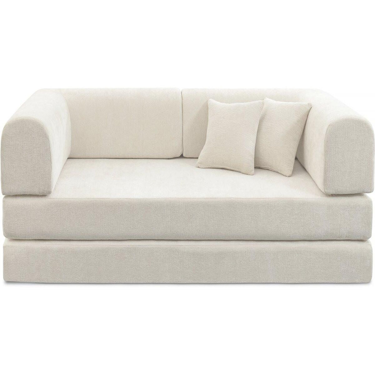 Habitat et Jardin Canapé droit convertible en tissu texturé  Elior  - 3 places - Beige