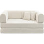Voir la diapositive 1 : Habitat et Jardin Canapé droit convertible en tissu texturé  Elior  - 3 places - Beige
