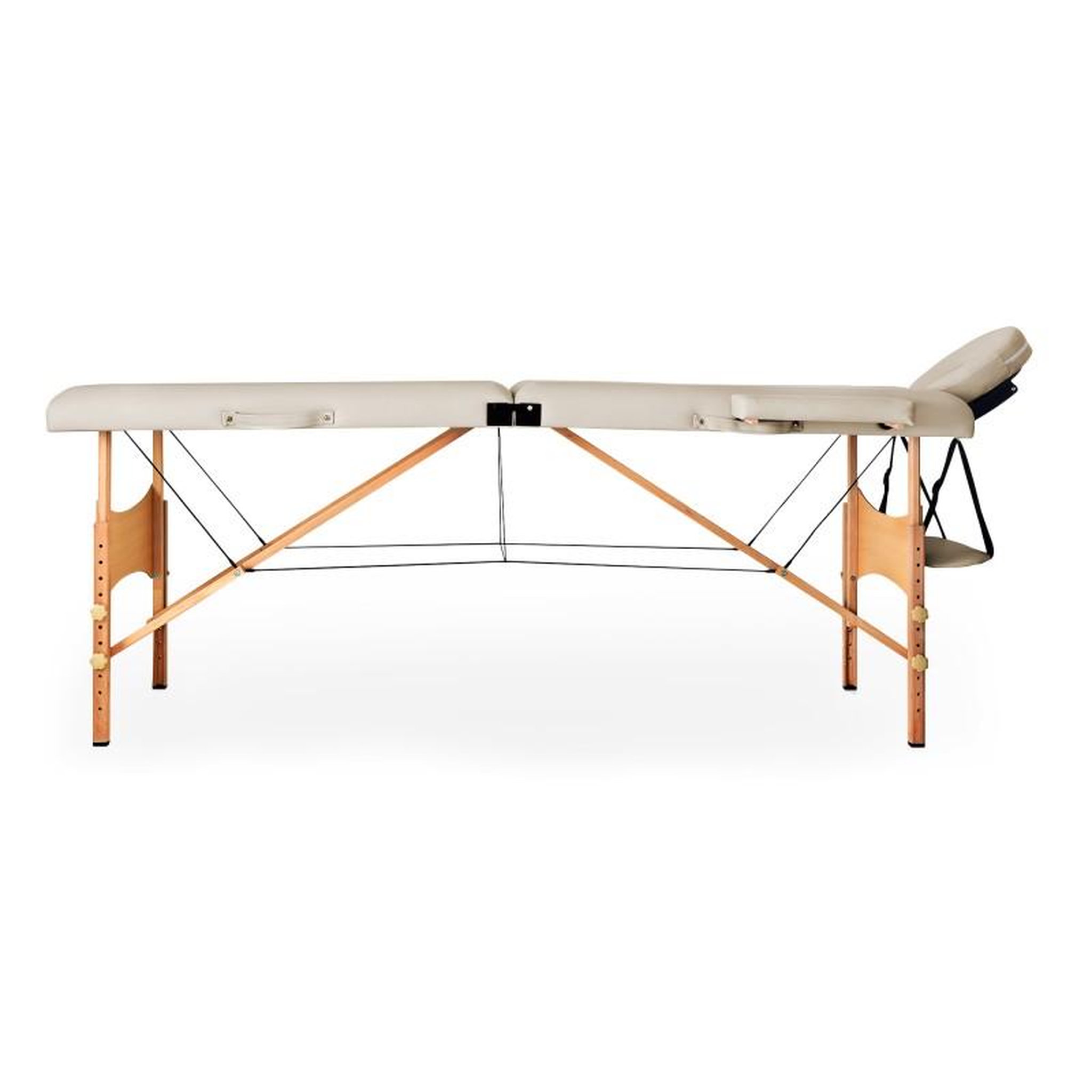 YOGHI Yoghi - tdm102 cream - table de massage pliante 2 zones - bois de hêtre - dossier réglable - housse de transport incluse