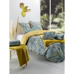 Les Ateliers du Linge Parure housse de couette 100% coton 57fils, hupia. Coloris disponibles : Bleu, Vert