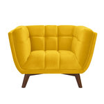 MAISON PAVANE Fauteuil en velours jaune pieds-Mona