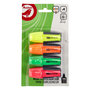 Voir la diapositive 1 : AUCHAN Lot de 4 mini surligneurs coloris assortis