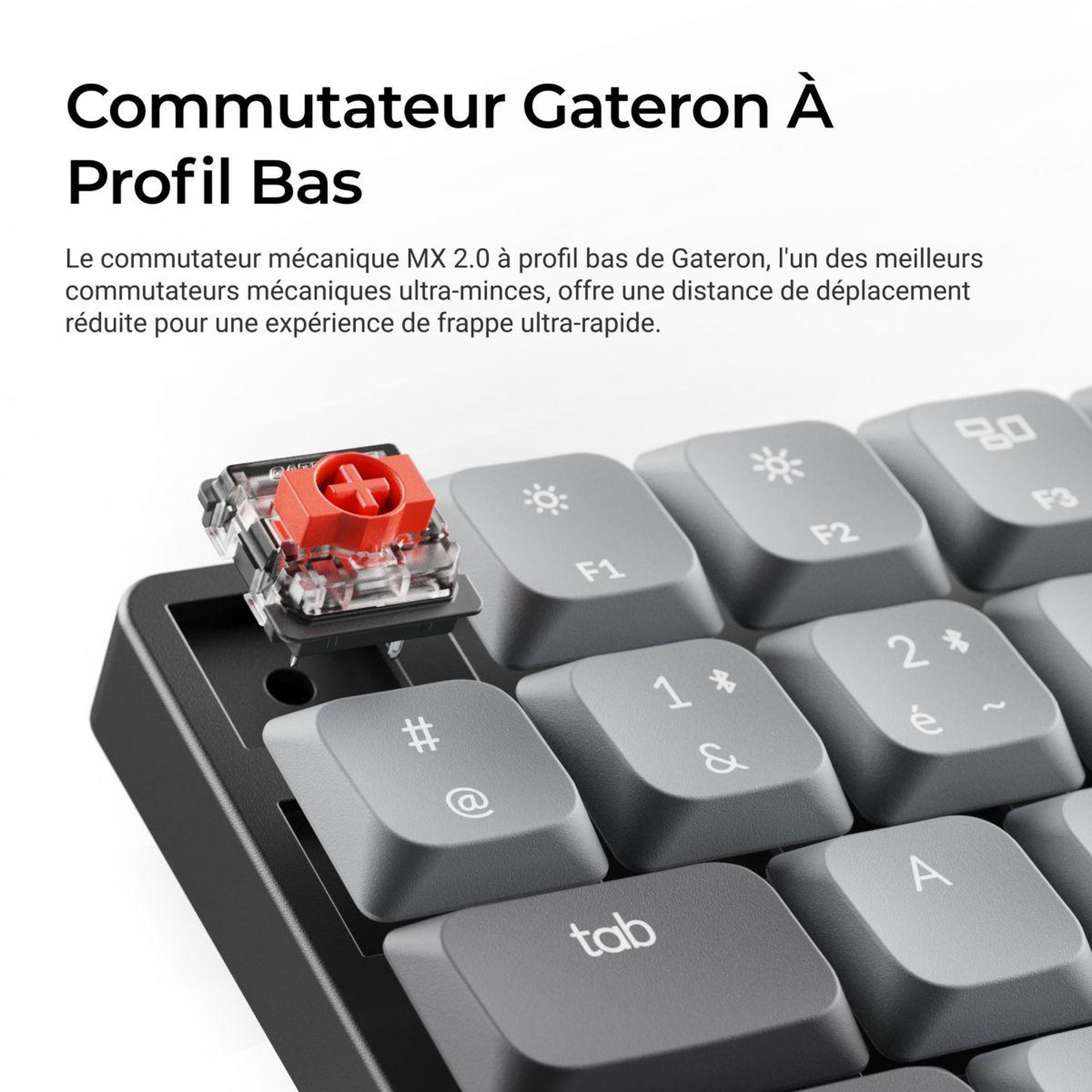 Voir la diapositive 2 : KEYCHRON Clavier gamer sans fil K3 Max QMK/VIA Wireless